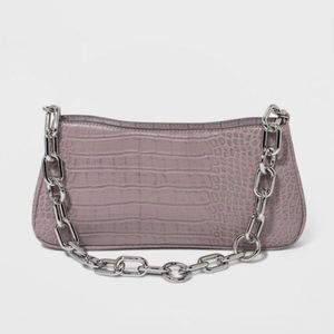 A New Day Light Purple Alligator Print Shoulder Handbag